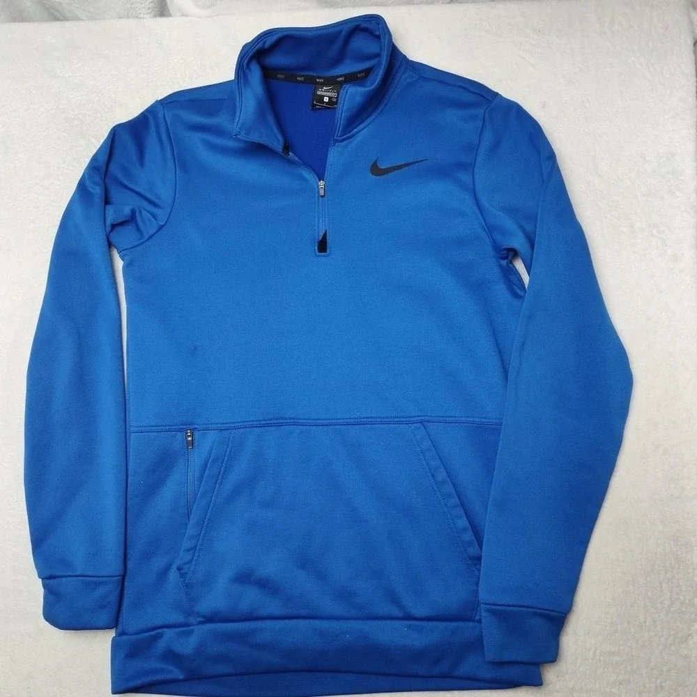Nike Sweatshirt‎ Mens S Blue 1/4 Zip Pullover Mock Neck Dri-FIT CU6217-480
